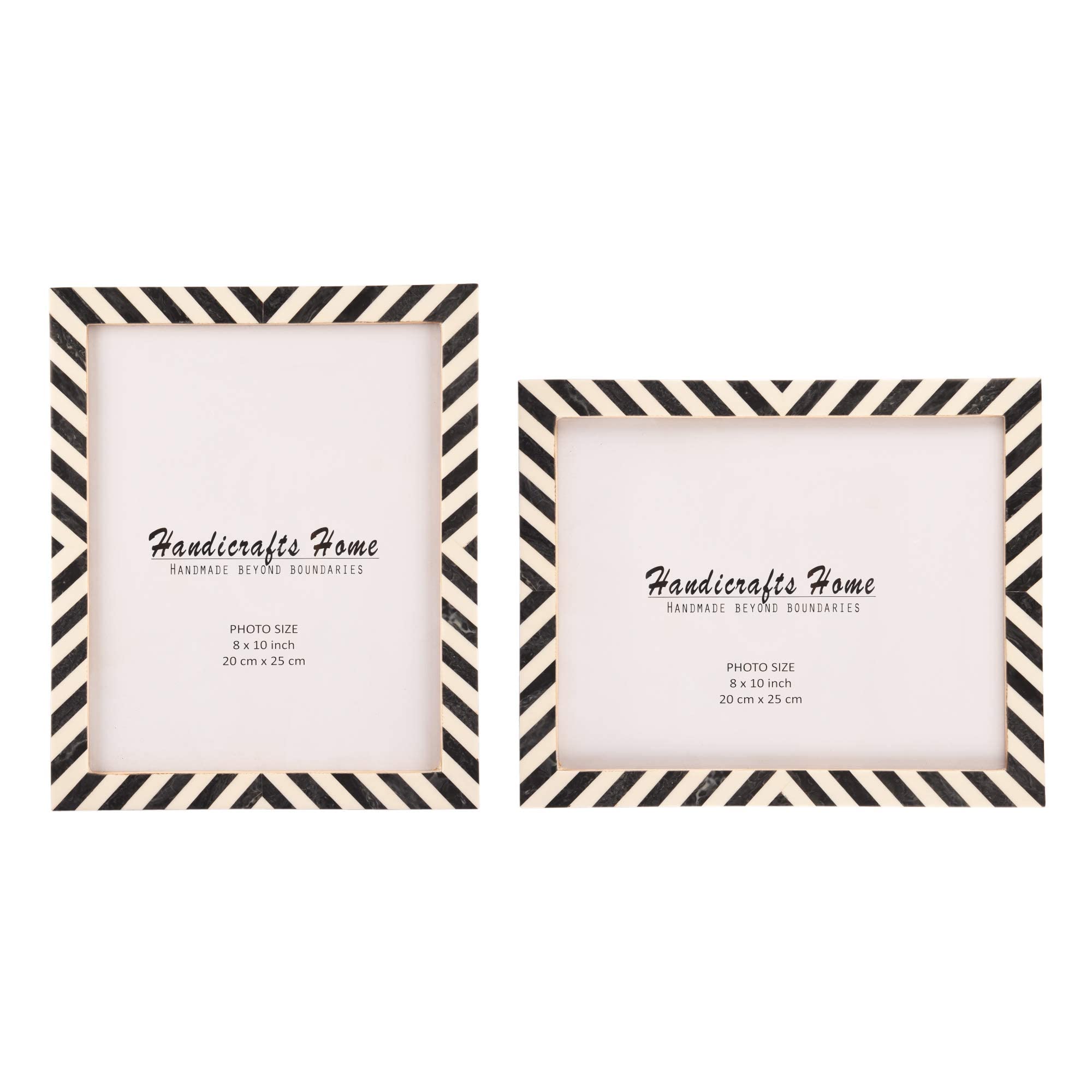 Handicrafts Home Black & White 8x10 Picture Frame Set of 2, Vintage Photo Frames for Wall or Tabletop Display, Bookshelf, Family Wall Decor, Gallery Wall Frame Set, Multi Picture Frames Collage — image 1