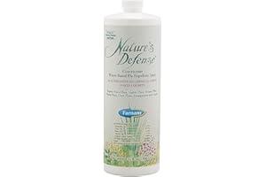 Farnam Nature's Defense Natural Horse Fly Spray, Liquid Concentrate, Mix with Water, 32 Ounces, One Quart