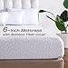 Comfort & Relax Memory Foam Mattress with Gel-infused AirCell Tech, Bamboo Fabric Cover, 6 Inch TWIN