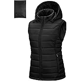 Outdoor Ventures Women's Lightweight Packable Hooded Puffer Vest Outerwear Zip Up Warm Sleeveless Winter Jacket Quilted Coat