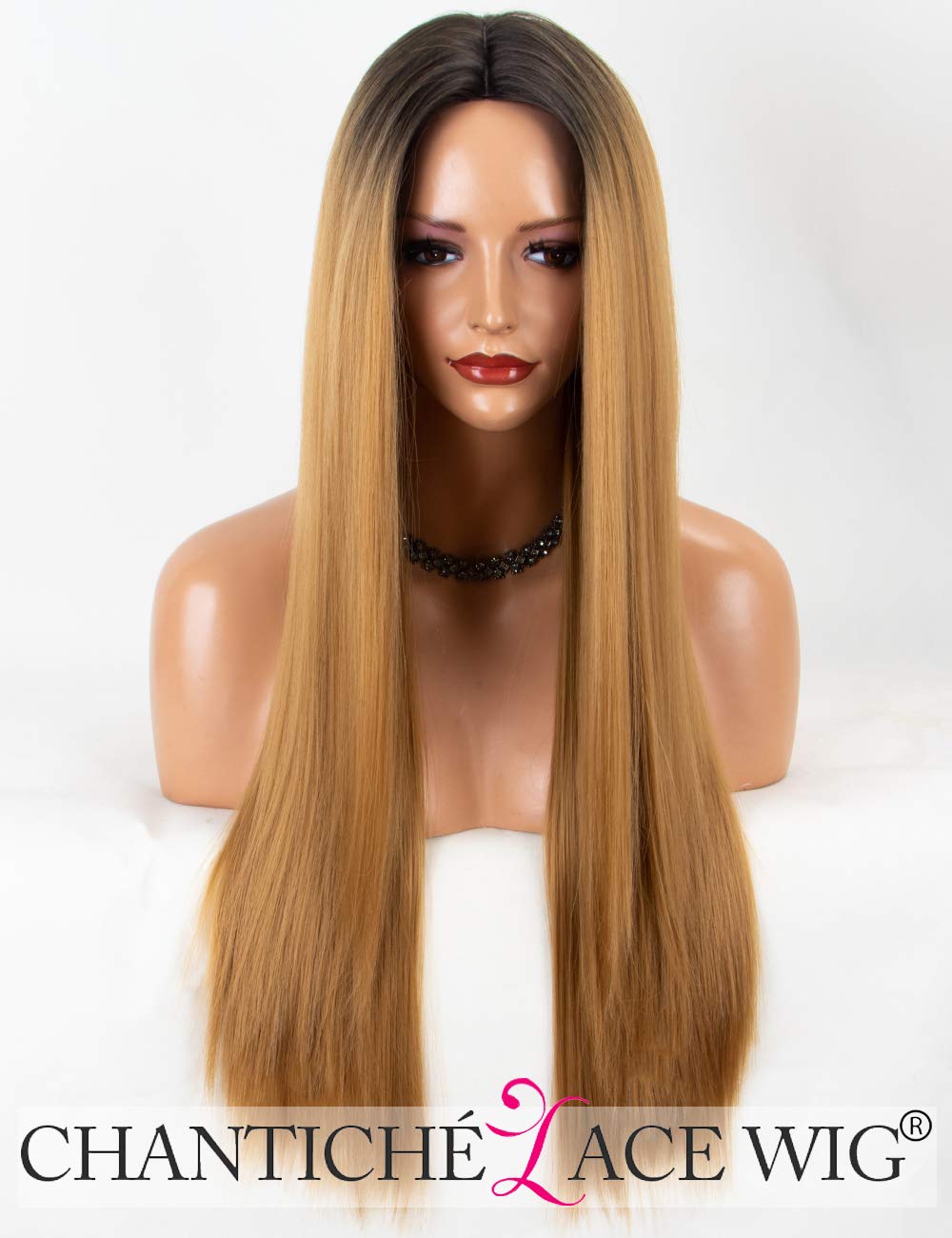 Cutting Tools Natural Looking Honey Blonde Wig Black Rooted Long
