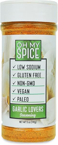 TACO SEASONING MIX GARLIC POWDER – GLUTEN FREE & LOW SODIUM MEXICAN SEASONING BLEND FOR TACO TUESDAY NIGHT. GARLIC AND HERB SEASONINGS FOR FAJITA & BURRITO. MEAT, CHICKEN & FISH TACOS TOPPINGS. 4.7OZ