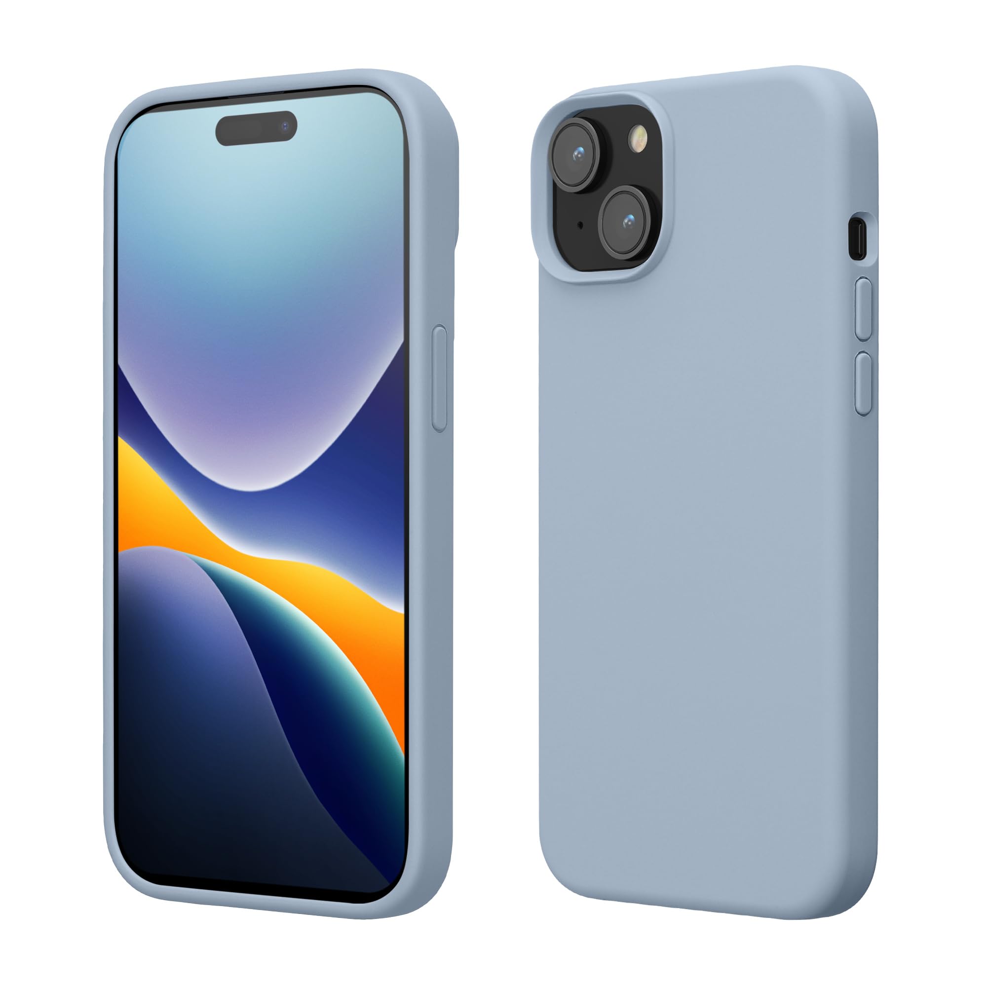 kwmobile Case for iPhone 15 Case - Soft TPU Silicone Cover - Light Blue Matte — image 1