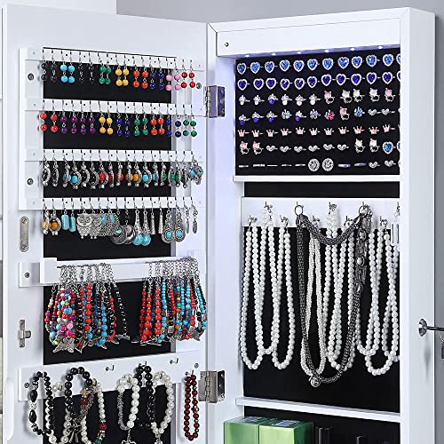 GISSAR Full Length Mirror Jewelry 6 LEDs Jewelry Armoire Wall