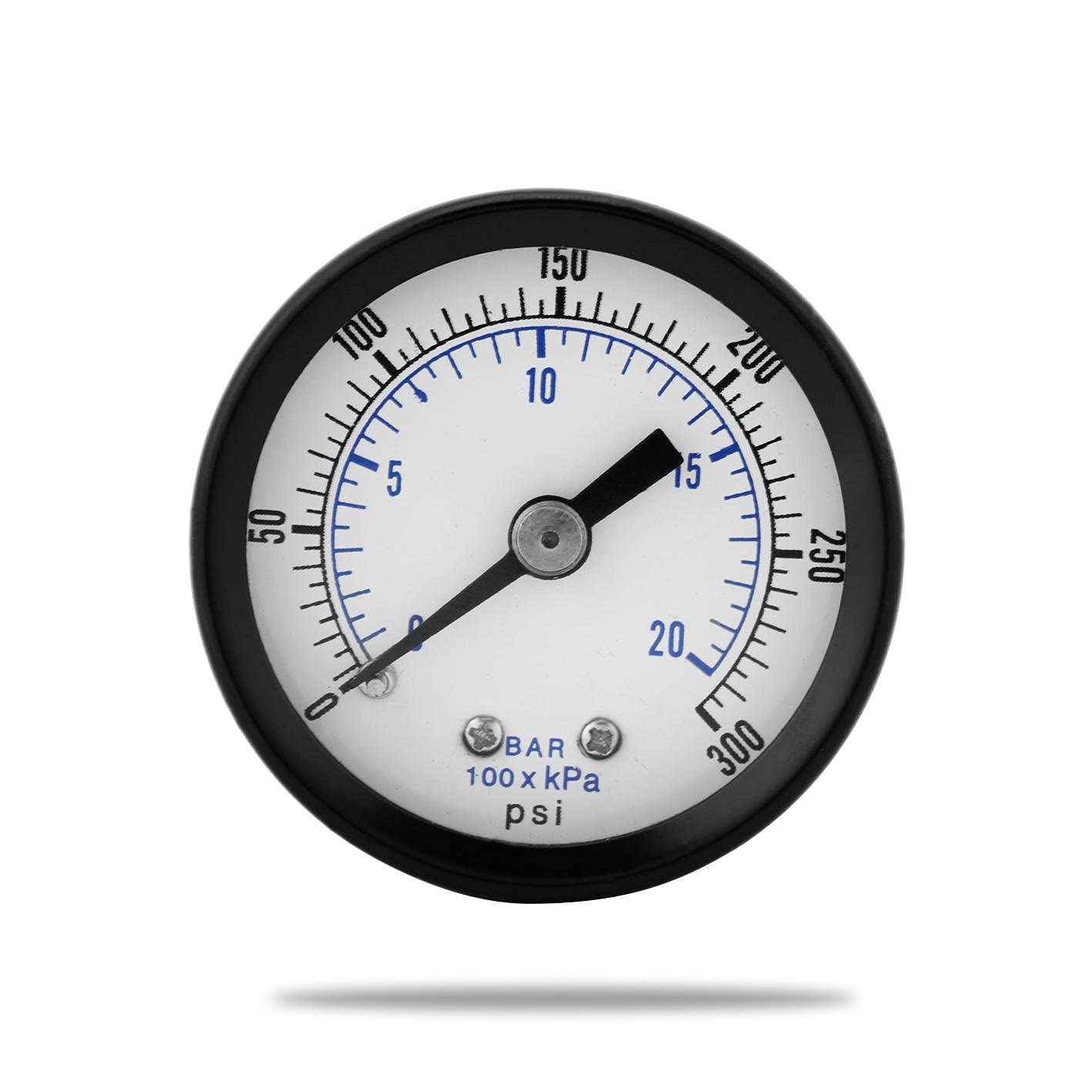 Akozon Mini Pressure Gauge 0-20bar or 0-300psi For Fuel Air Oil Liquid Water bar/psi Measurement