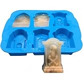 MoldFun 3D Halloween Tombstone Coffin with Skulls Spider RIP Silicone Mold Tray for Chocolate Candy Ice Cube Jello Jelly Mini Cake Soap Crayon Melt Baking Bar Party Supplies