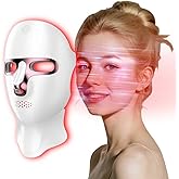 Yahi Red Light Therapy Mask for Face, Cordless 7-in-1 Red Light Mask with 850nm NIR LED Face Mask Light Therapy for Anti-Acne & Anti-Aging, USB-C rechargeable for Use at Home Work Travel, White