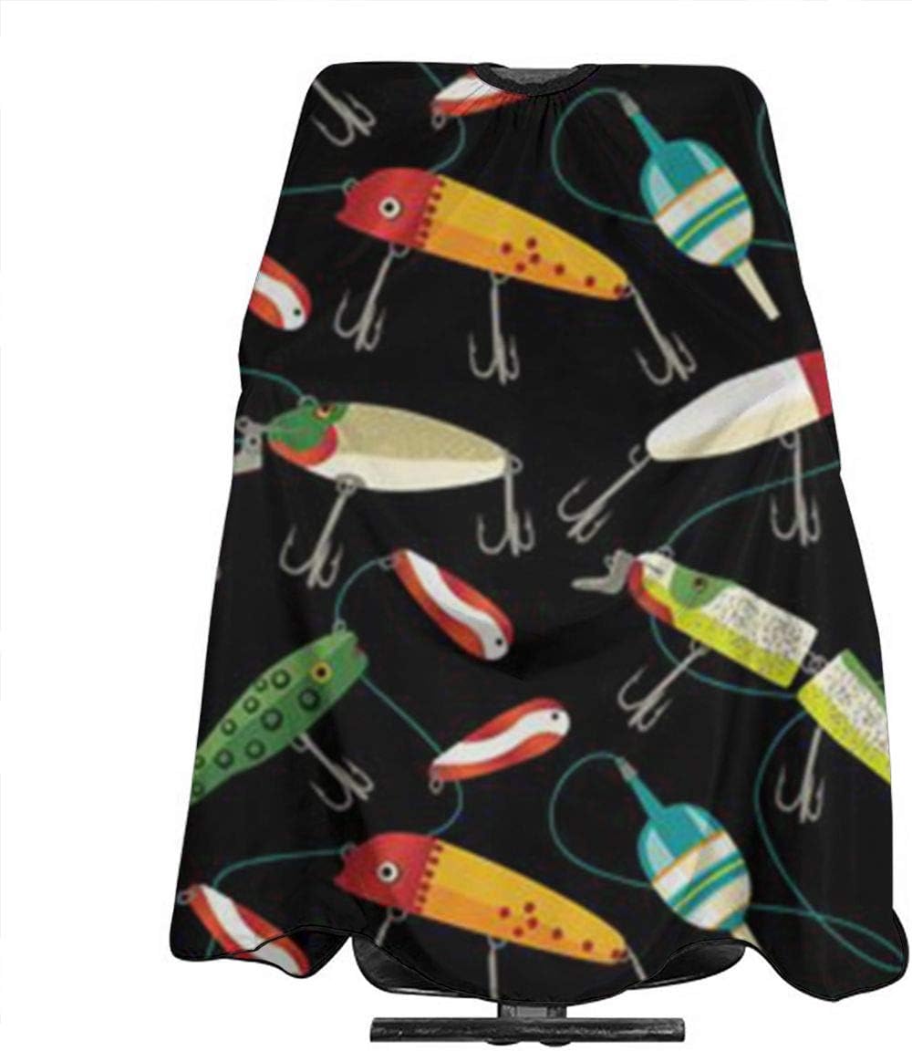Hair Cutting Cape Fishing Lure Haircut Hairdressing Cloth Apron for Makeup Artist Beautician, Hair Dye, Water-Resistant Professional Salon Cape Hair Dress Apron