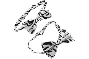 LALADEFIEE 2pcs Men's Adjustable Pre-tied Zebra Print Bow Ties for Formal Occasions Weddings Parties, Mens Formal Bowties Set