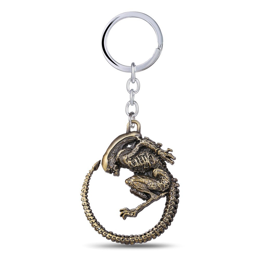 Alien vs. Predator Inspired Keyring Antique Metal (Antique Bronze) — image 1