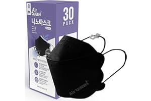 Air Queen BLACK™ (30 Pack) Nanofiber Mask | FDA Approved, 2021 Improved Redesign, Ergonomic Design, Breathable, Ultra Thin an