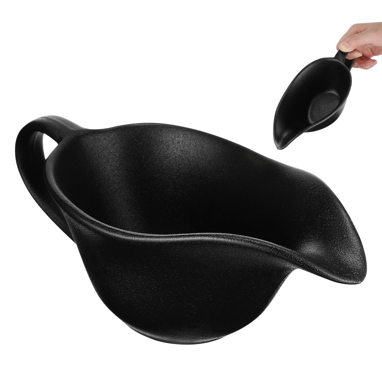 DOITOOL Black Gravy Boat : Ceramic Sauce Cup Bowl Milk Jug Pepper Juice Sauce Jug Spices Container Black Restaurant Hotel Home Dinner Banquet Serving Tableware
