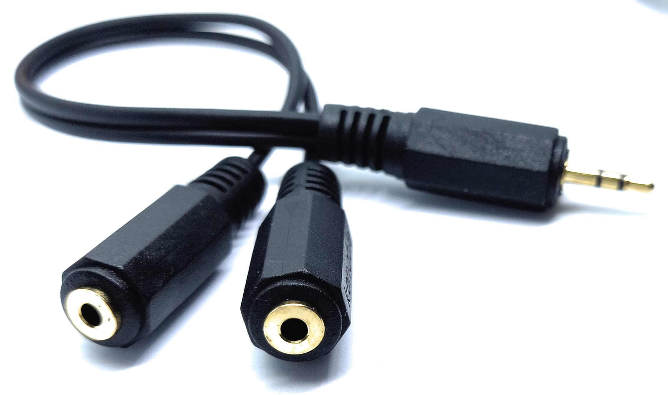 DRUT 2.5mm Jack to Twin 2.5mm Socket, Stereo Cable Splitter Adapter, Male to x 2 Female