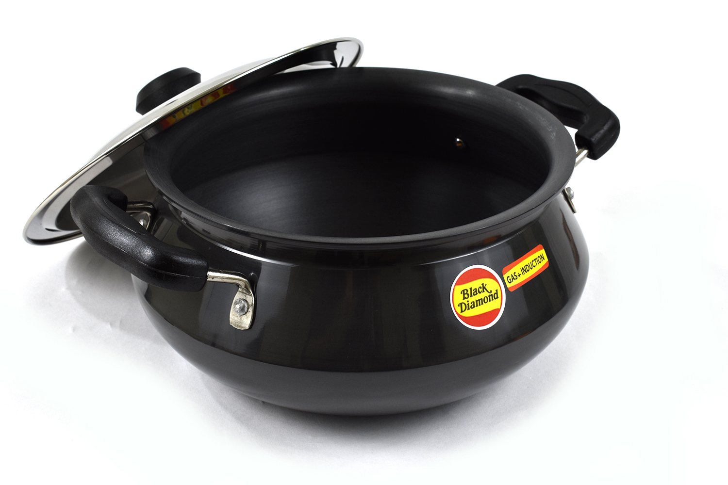 Buy Black Diamond Hard Anodized Aluminum Induction Handi With Ss Lid Ithk 6 5 Liters Heavy 3 6 Mm Thick 260 Mm King Size For Long Lasting Edition To Your Kitchen Online At Low