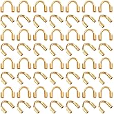 PH PandaHall 60pcs 18K Gold Wire Guardian, Golden U-Shape Cable Protector 304 Stainless Steel Wire Guard Loops Thread Protector for Earring Bracelet Necklace Pendants Jewelry Crafts Making, Hole 0.8mm