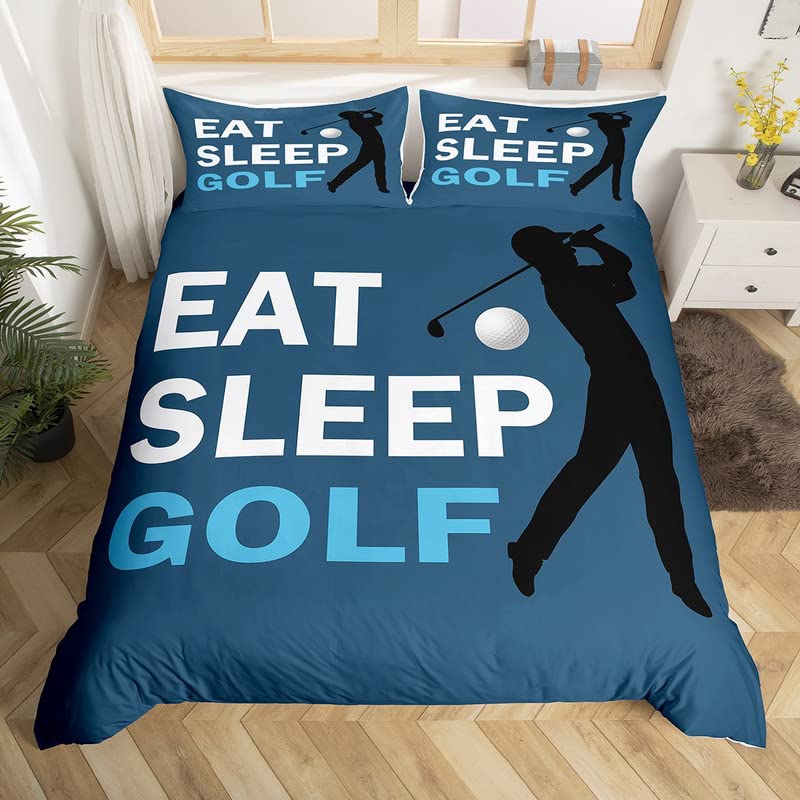 Homemissing Super King Size Golf Duvet Cover Boys Girls Golf Sports Bedding Set For Kids Women Men Ultra Soft Golf Lover Comforter Cover Set Navy Blue Bedspread Cover Bedclothes Zipper — image 1