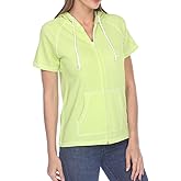 Pimatee Zip Hoodie Women Cotton Blend Hoodie Zip Up Pocket Sleeve Jacket，Comfortable for Everyday Wear