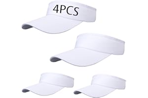 DASSNANE 4 Pack Empty Top Hats Bulk Solid Color Blank Golf Hat Adjustable Sports Visor