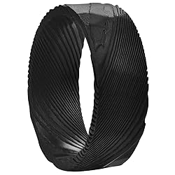 NUNCAD 8mm Black Damascus Rings for Men Wedding