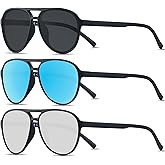 ANDWOOD Retro Polarized Aviator Sunglasses for Women Men Classic 70s Vintage Trendy Square Aviators