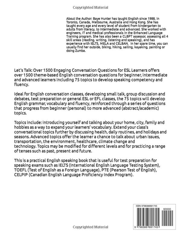 LET'S TALK: Over 1500 Engaging Conversation Questions for ESL Learners: An ESL Teacher Resource for Developing Fluency and Speaking Competency