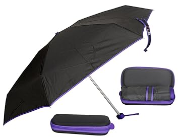 Buy Pragati Pro Five Fold Portable Black Umbrella With Case Violet Online At Low Prices In India Amazon In