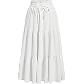 GORGLITTER Women's Flowy Maxi Skirts Boho Ruffle Tiered Long Skirt Y2k Going Out Outfits