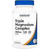Nutricost Triple Magnesium Complex (300mg, 120 Capsules) - from Di-Magnesium Malate, Bisglycinate and Citrate, 60 Servings