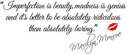 Hilai Imperfection Beaute Marilyn Monroe Wall Sticker Citation Accueil Decal Art Vinyle Murales Enfants Chambre Bebe Decoration Amazon Fr Bricolage