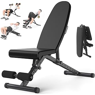 Towallmark Adjustable Weight Bench, 900 Lbs Capacity, 8 Backrest & 3 Seat Positions, Adjustable Bench for Full Body Workout, 