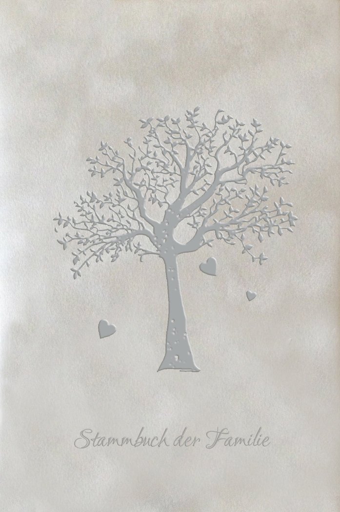 Stammbuch Ahnebaum grey, velour, silver embossing, pedigree, format A5
