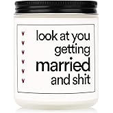 BaubleDazz Funny Wedding Gifts, Bachelorette & Bridal Shower Gift for Bride, 7oz Lavender Scented Soy Wax Candle, Bride to Be, Engagement Gifts for Couples