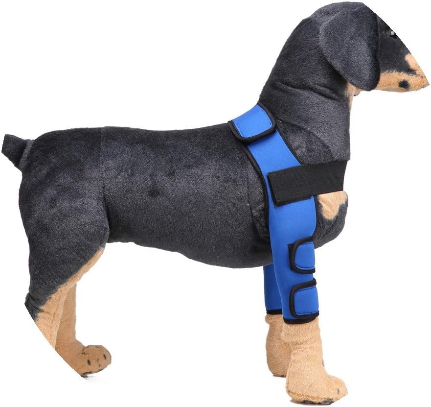Coerni Dog Recovery Sleeve - 1 Pair Dog Elbow Protector S/M/L (Medium, Blue)