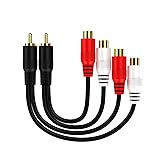 RCA 1 Male to 2 Female Audio Speaker Y Adapter