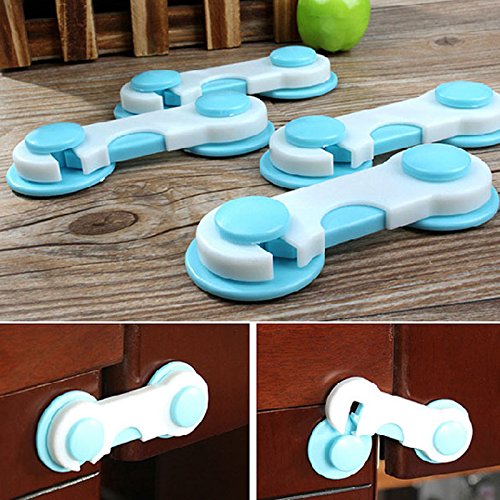 Blue Stones 6 pcs Set Door Drawers Wardrobe Todder Kids Baby Safety Plastic Lock Blue Edge & Corner Guards Baby Safe Care Products