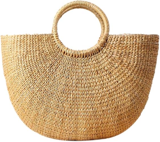 Amazon Benedent かごバッグ レディース カゴバッグ 可愛い 夏 草編みバッグ パーチャスバッグ 夏カバン 大容量 軽量 リゾート 編みかご 旅行用 森ガール ハンドバッグ 夏 海バッグ 花火大会 浴衣 着物 スタイル１ カゴバッグ