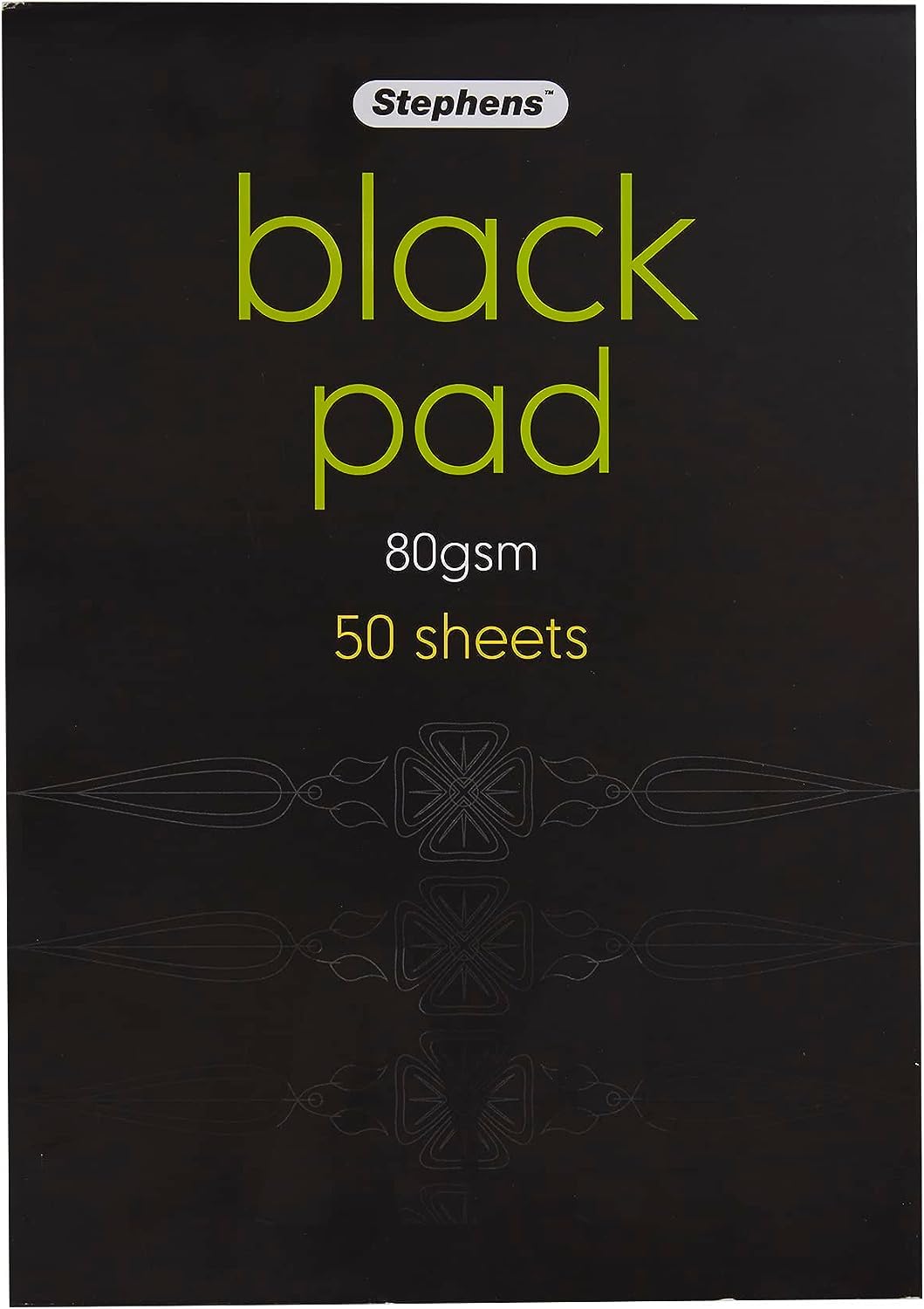 Stephens Black Coloured Paper Pad A4 80gsm 50 Sheets, Makes The Perfect Sketch Book, Craft Pad, Paint Pad, Notebook, Bullet Journal, Scrapbook and Colouring Book, for Home School and Office