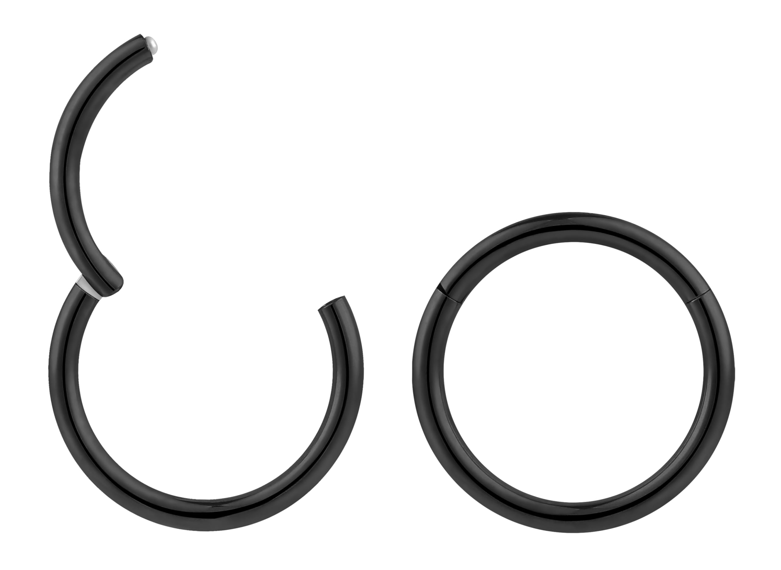 (6mm 16G) 2PCS Titanium Implant Grade Septum Jewellery Hinged Segment Ring Body Piercing Hoop Lip Rings Helix Cartilage Rook Sleeper Earrings Nickel Free Hypoallergenic