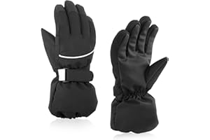 BAVST Kids Winter Glove Boys Girls Snow Ski Waterproof Gloves for Teens Fleece Lining Warm Mittens Outdoor
