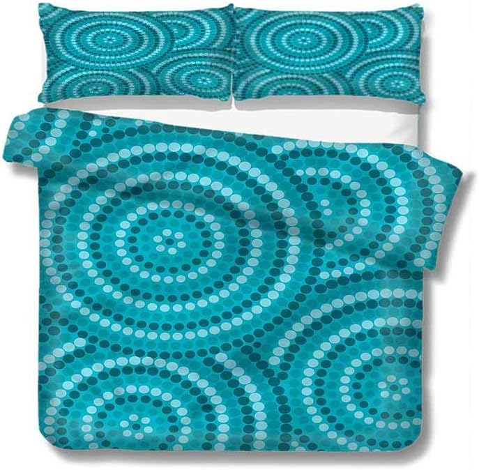 Kresdy Direct Teal Extra Large Quilt Cover Abstract Australian Dots Can be Used as a Quilt Cover-Lightweight (Queen)