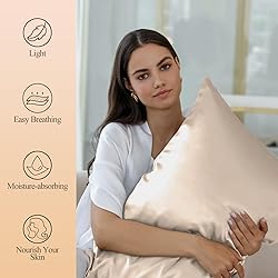 Satin Body Pillow Cover, Beige Silky Cooling
