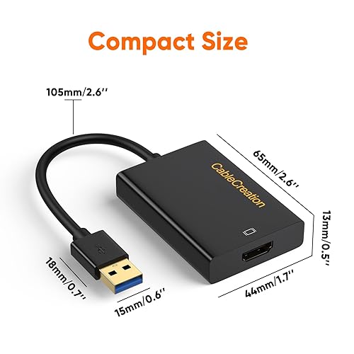 CableCreation USB to HDMI Adapter with DisplayLink, USB