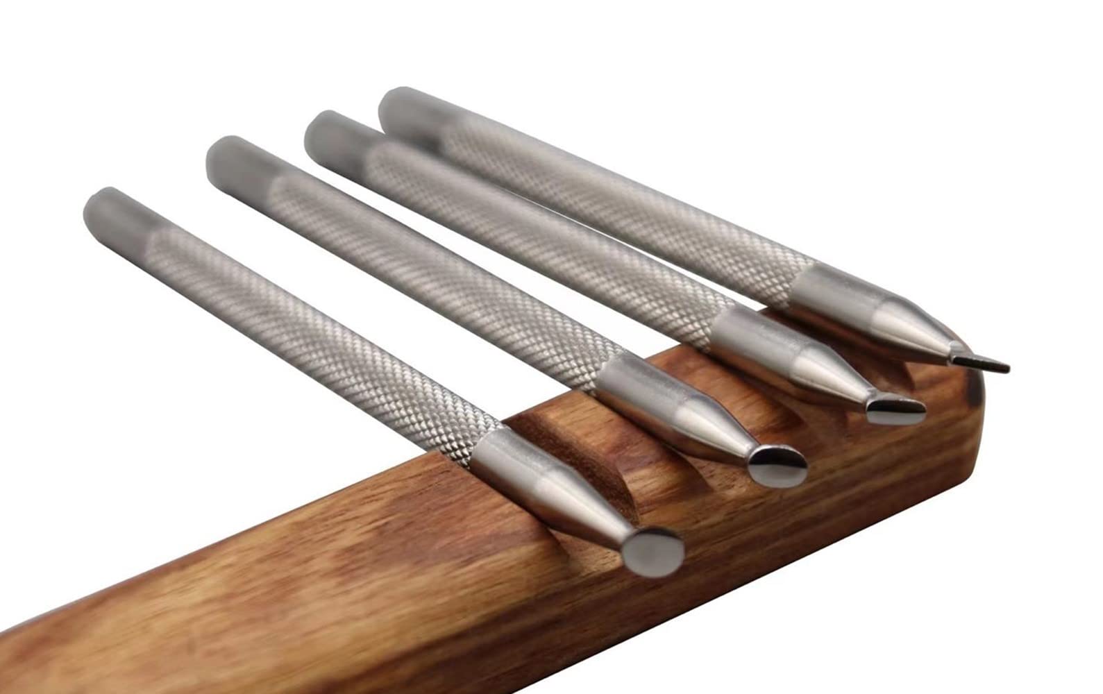 Leather Stamps Tool Beveling Undercut Beveler Stamping 304 Stainless Steel Carving DIY LeatherCrafts Tools (Full Set 4pcs (XS+S+M+L))