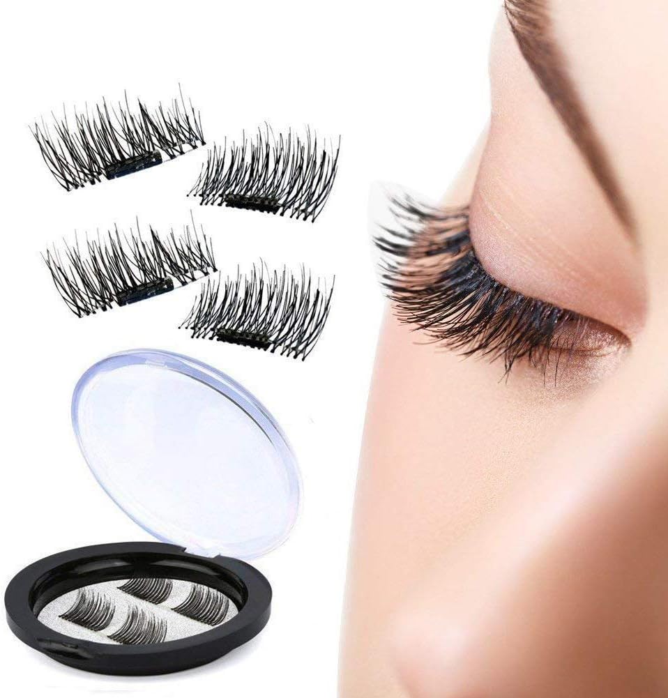 3D Reusable False Dual Magnet Eyelashes Ultra Thin No Glue Magnetic Artificial Eye Lashes Natural Handmade Extension Fake Eye Lashes