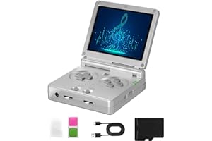 WESICH RG35XXSP FILP Retro Game Console,3.5 Inch IPS Screen 640x480,Built-in 64GB+128GB TF Card,with 3300mAh Battery Linux System Classic Game Console,Support HD and TV Output Casual Game Console(Silver)