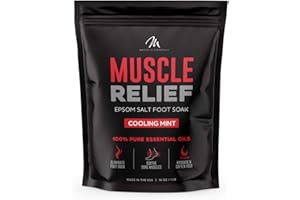 Mantello Muscle Relief Foot Soaking Salts - Foot Soaker for Use with a Foot Soaking Tub - Epsom Salts for Soaking Feet to Soften and Soothe Feet - Pedicure Foot Soak with Essential Oils, 1 lb. Bag