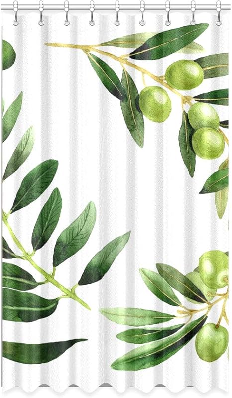 N\A Cortinas Opacas para la Cocina Verde Oliva Plantas pacíficas