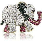 Elegant Rhinestone Elephant Brooch Pin for Women Sparkling Colorful Crystal Cute Animal Dress Accessories Corsage for Hat Bag Suit Pins Backpacks Clothes Brooches Pins Dianty Jewelry Wedding Party