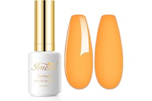 Imtiti Pastel Gel Nail Polish, 0.5 Fl Oz Light Pastel Orange Gel Polish Soak Off LED U V Nail Gel Polish Spring Summer Easter Gel Nail Polish DIY Nail Art Starter Manicure Salon Gel Nail Kit