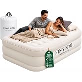 King Koil Air Mattress Twin with Built-in Pump, Inflatable Airbed | Premium blow up mattress for home &amp; guests &bull; Inflates in 90 seconds &bull; 350 lb capacity &bull; Patented high-speed pump